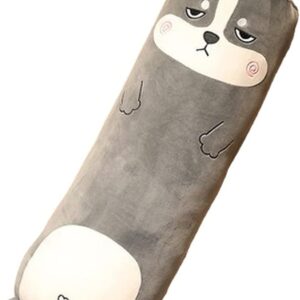 Husky Toy Figure Plush Pillow, 27 Inch, for Bed Kids Cuddle Pillow Animal Shaped Gift for Girlfriend or Boyfriend