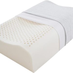 Latex Foam Pillows, Cervical Pillow for Neck and Shoulder Pain Relief, Ergonomic Contour Bed Pillow, Soft for Side Sleep Stomach Sleeping and Back Sleeper(23.6"×15.7"×3.7"/4.5")