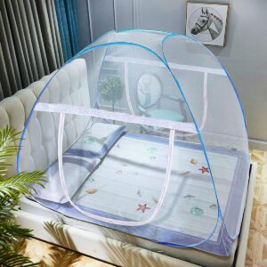 Pop-Up Mosquito Net Tent for Beds Portable Folding Design with Net Bottom for Baby Adults Trip (79 x71x59 inch)