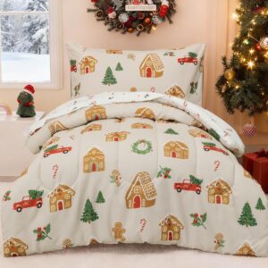 4 Piece Toddler Bedding Set, Ultra Soft Toddler Comforter Sets Include Comforter, Fitted Sheet, Flat Top Sheet and Pillowcase in A Bag for Baby Bedroom, Christmas Holiday